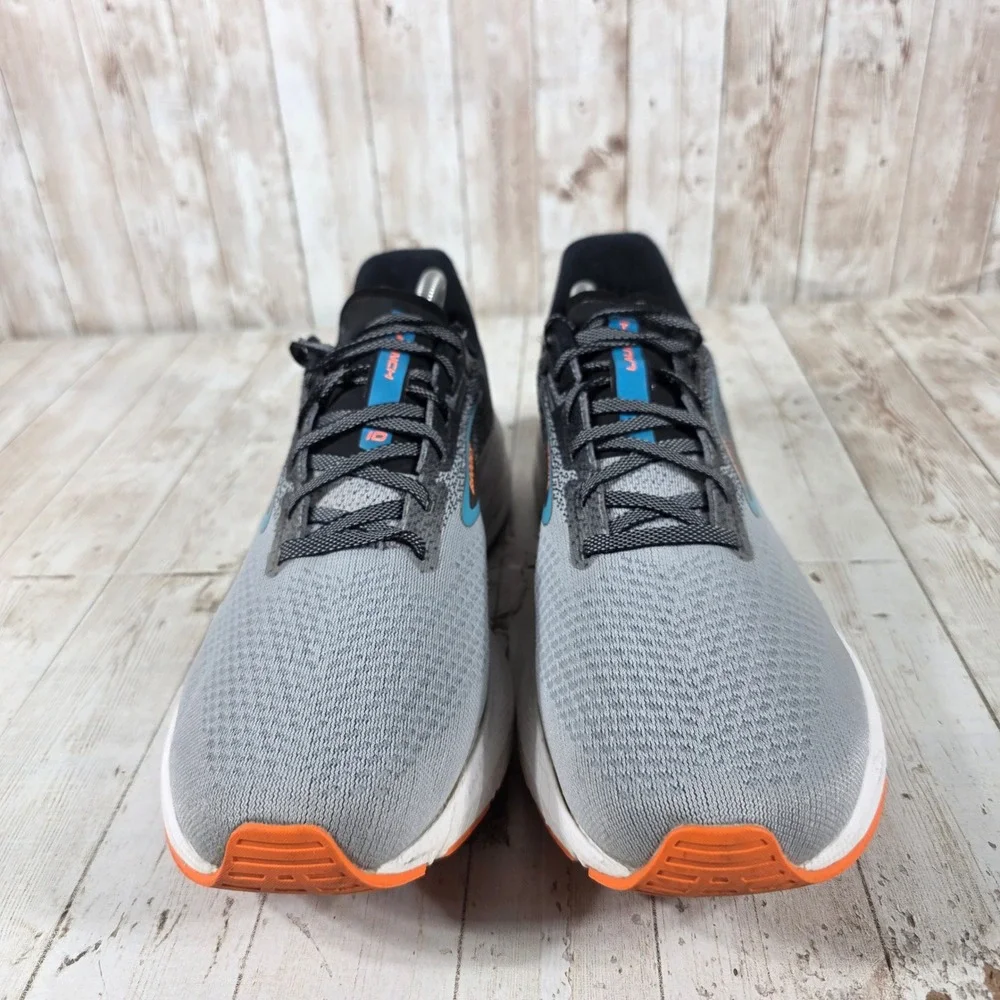 Brooks Launch 10 Mens Running Shoes Grey Black‎ Orange 1104091D019 Size 10.5